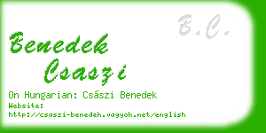 benedek csaszi business card