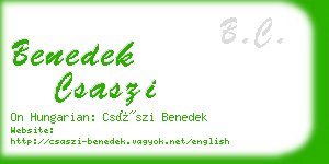 benedek csaszi business card